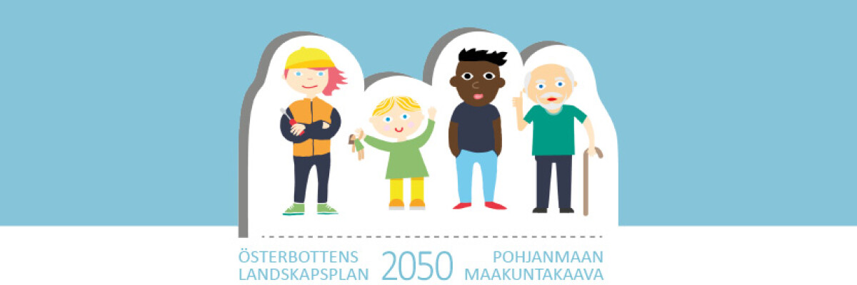 Logo Österbottens landskapsplan 2050 Pohjanmaan maakuntakaava 2050