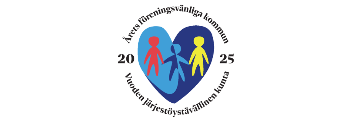 Text: Årets föreningsvänliga kommun 2025. Teksti: Vuoden järjestöystävällinen kunta 2025.