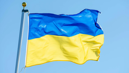 Ukrainas flagga. Ukrainan lippu.