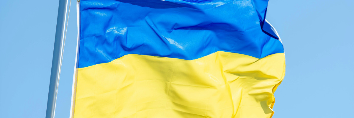 Ukrainas flagga. Ukrainan lippu.